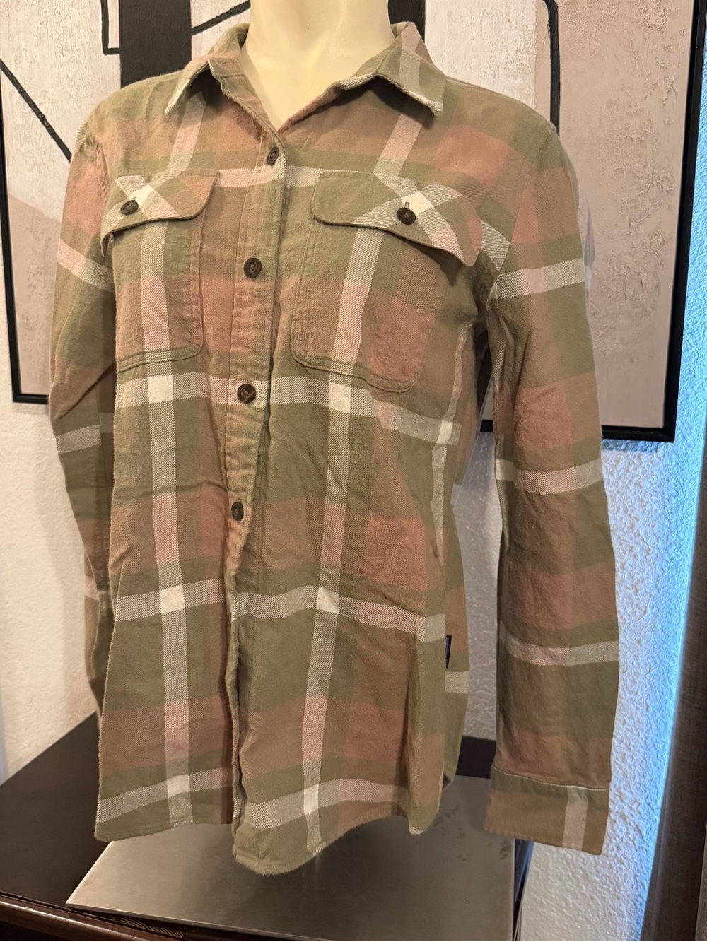 Patagonia Fjord Organic Cotton Flannel Shirt Size Small